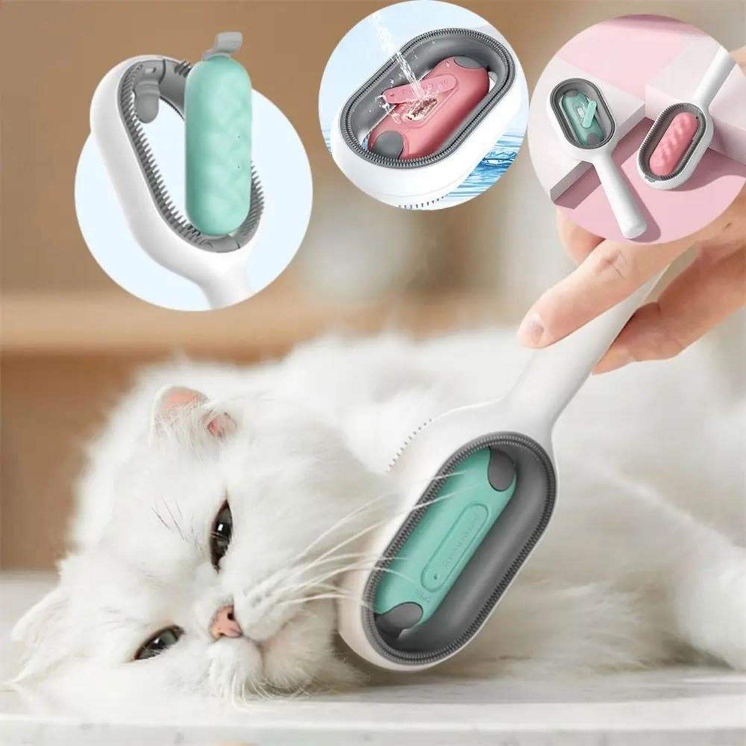 4 In 1 Cat Grooming Brush With Water Tank