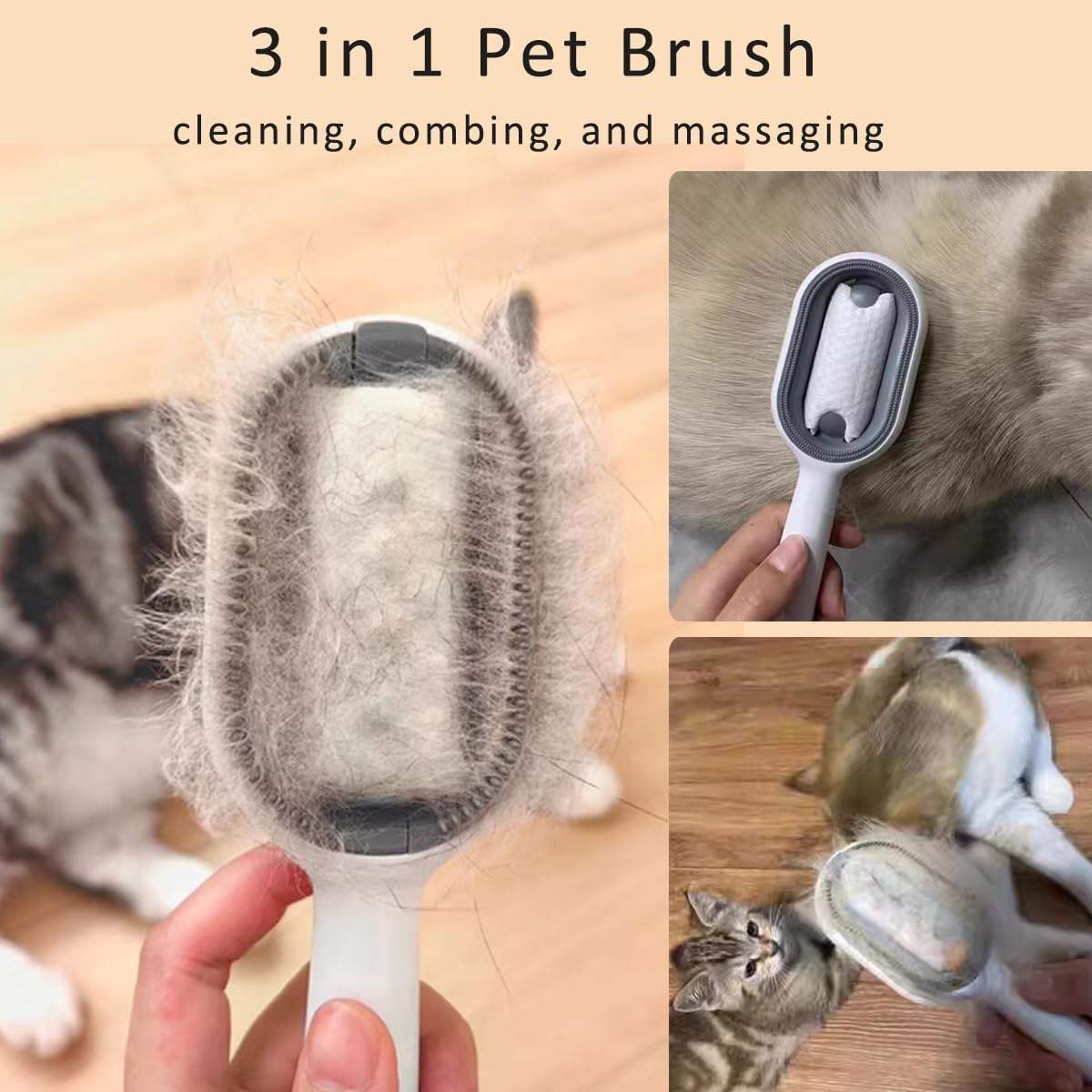 4 In 1 Cat Grooming Brush With Water Tank