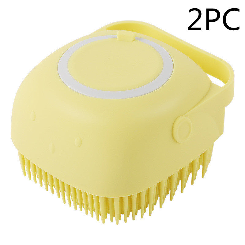 Silicone Dog Bath Massage Gloves Shampoo Dispensing Pet Grooming