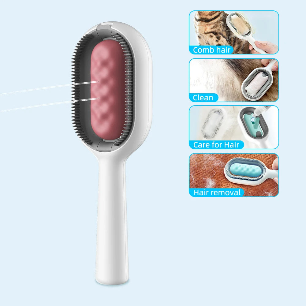 4 In 1 Cat Grooming Brush With Water Tank