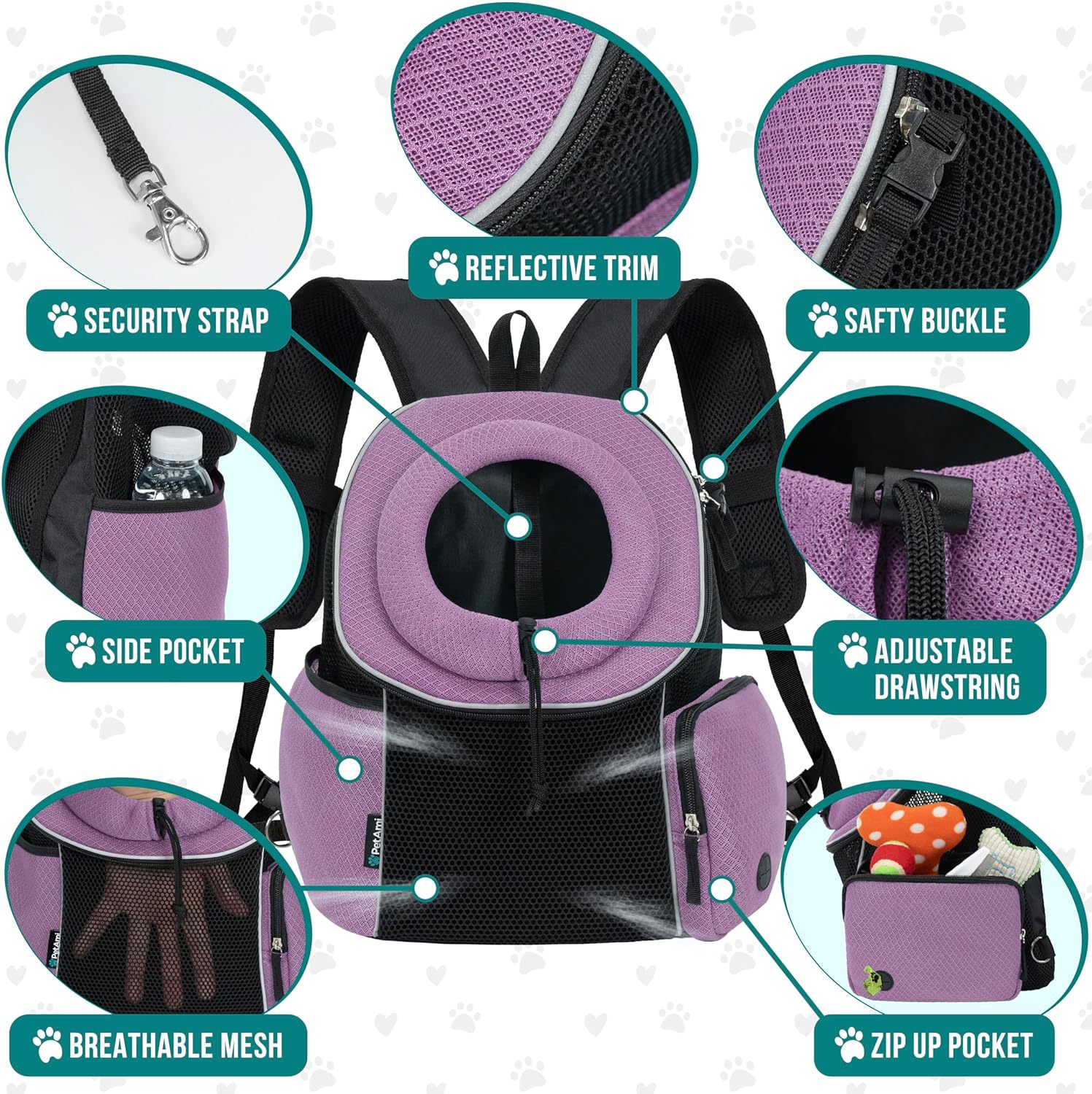 Portable Dog Carrier Backpack Breathable Travel Bag for Pets