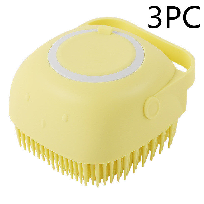 Silicone Dog Bath Massage Gloves Shampoo Dispensing Pet Grooming