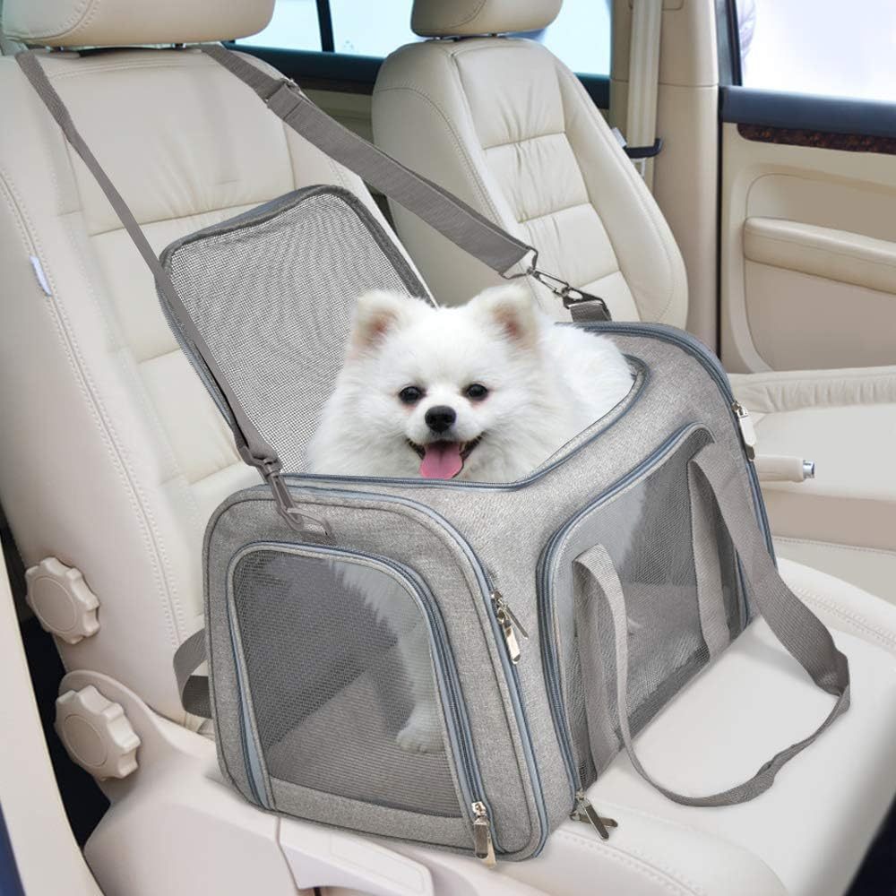 Soft Sided Collapsible Dog Cat Carrier for Pets Up