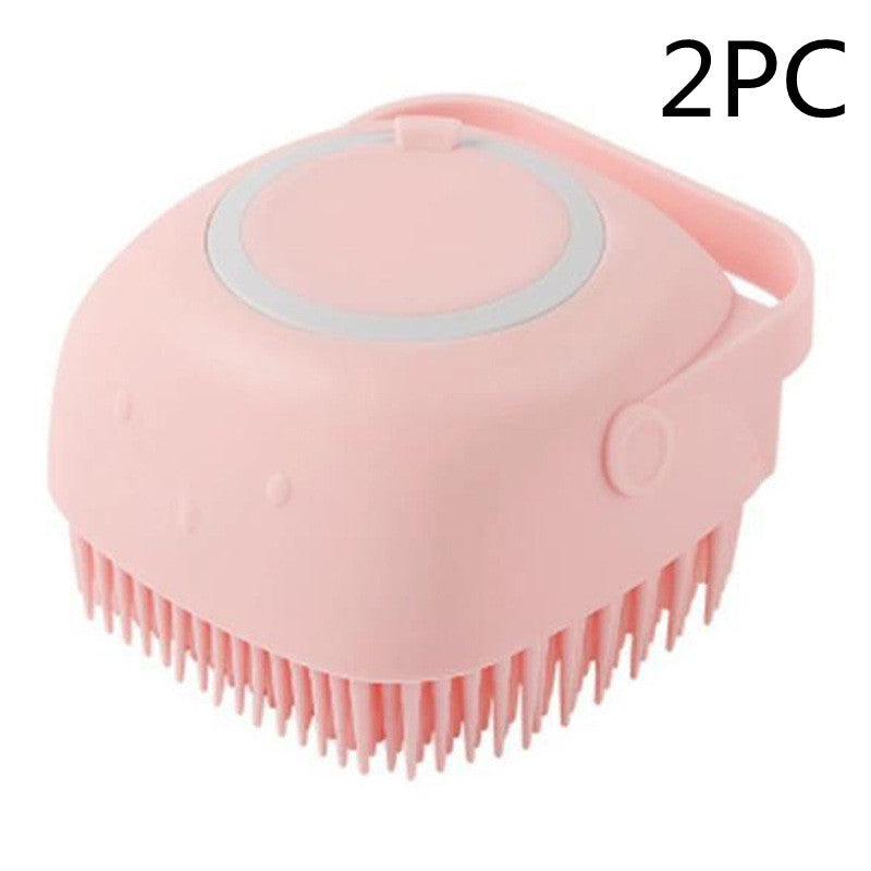 Silicone Dog Bath Massage Gloves Shampoo Dispensing Pet Grooming