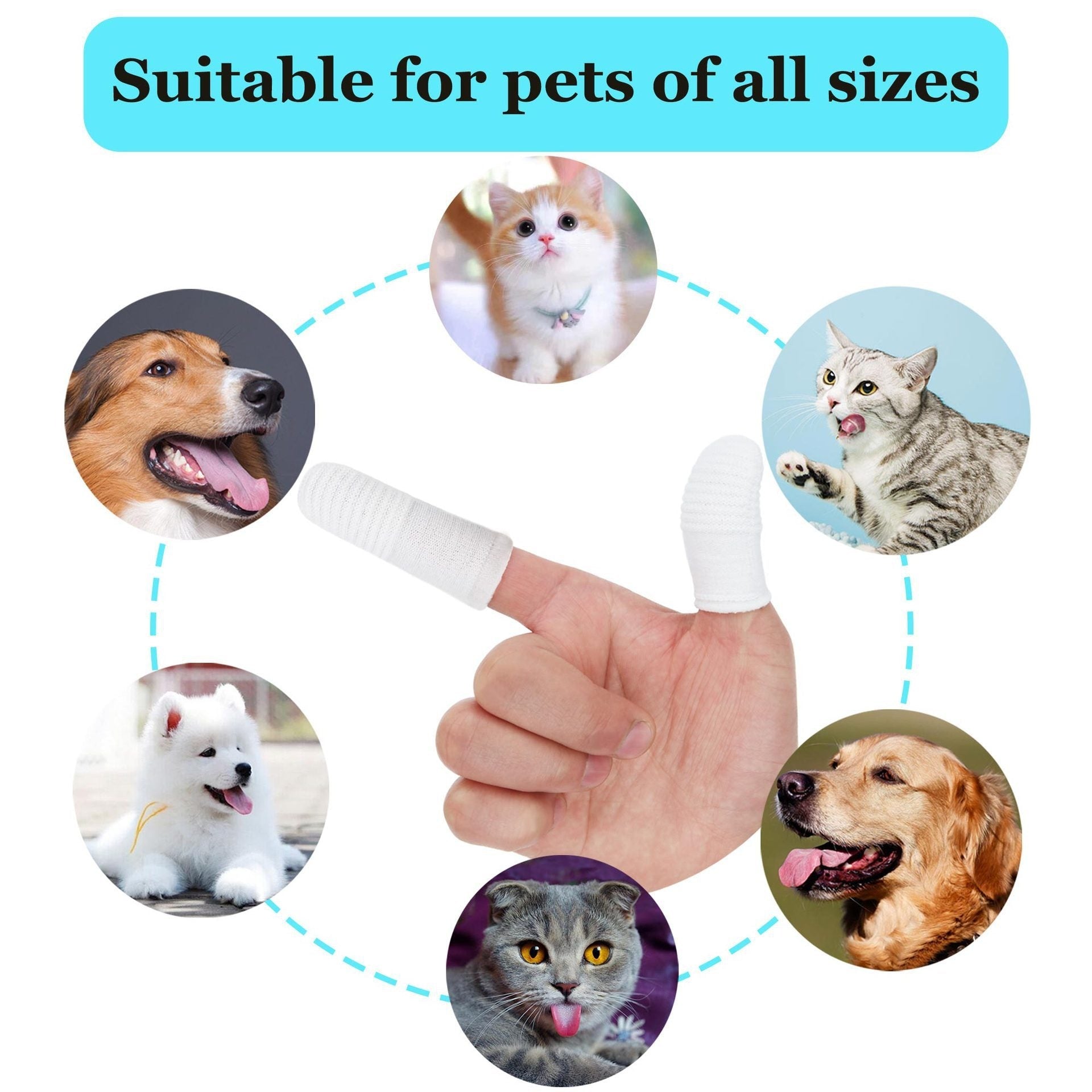 Pet Finger Toothbrush for Dogs Cats Oral Care Grooming