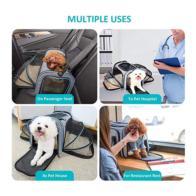 Airline Approved Expandable Pet Carrier Foldable Travel Bag Reflective