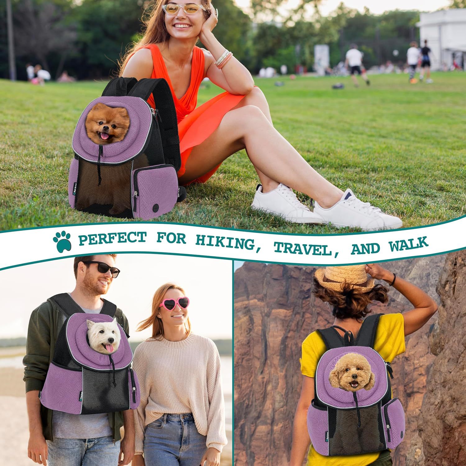 Portable Dog Carrier Backpack Breathable Travel Bag for Pets