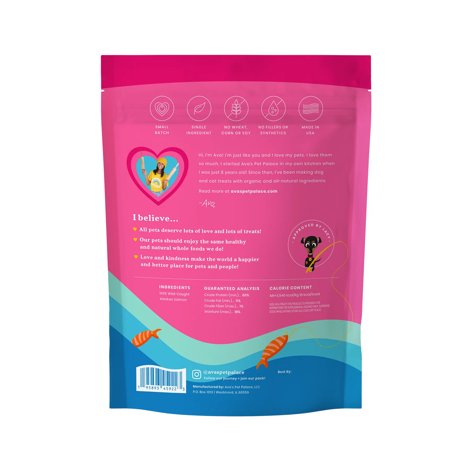 Pet Palace Crunchy Jerky Dog Treats - Snappin' Salmon Treats (4 oz)