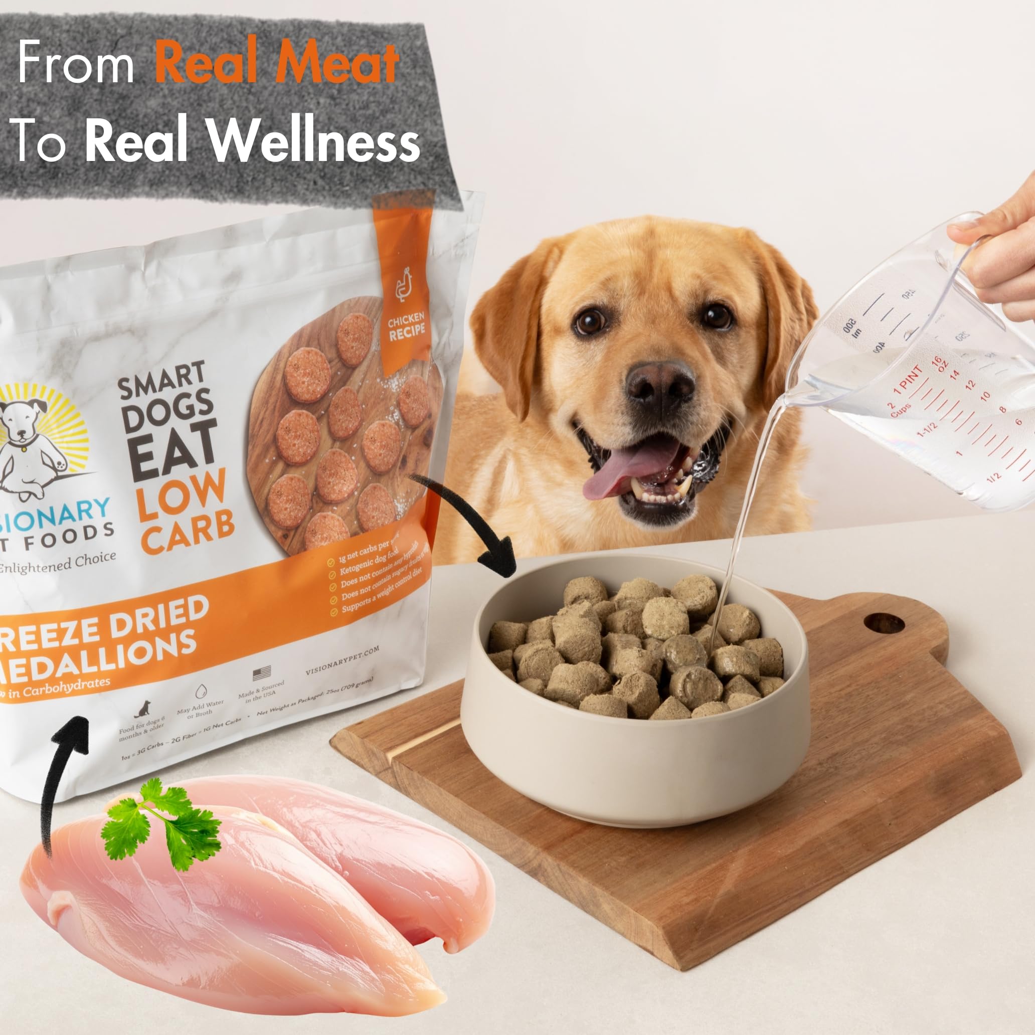 Freeze Dried Chicken Dog Food High Protein Grain Free Keto