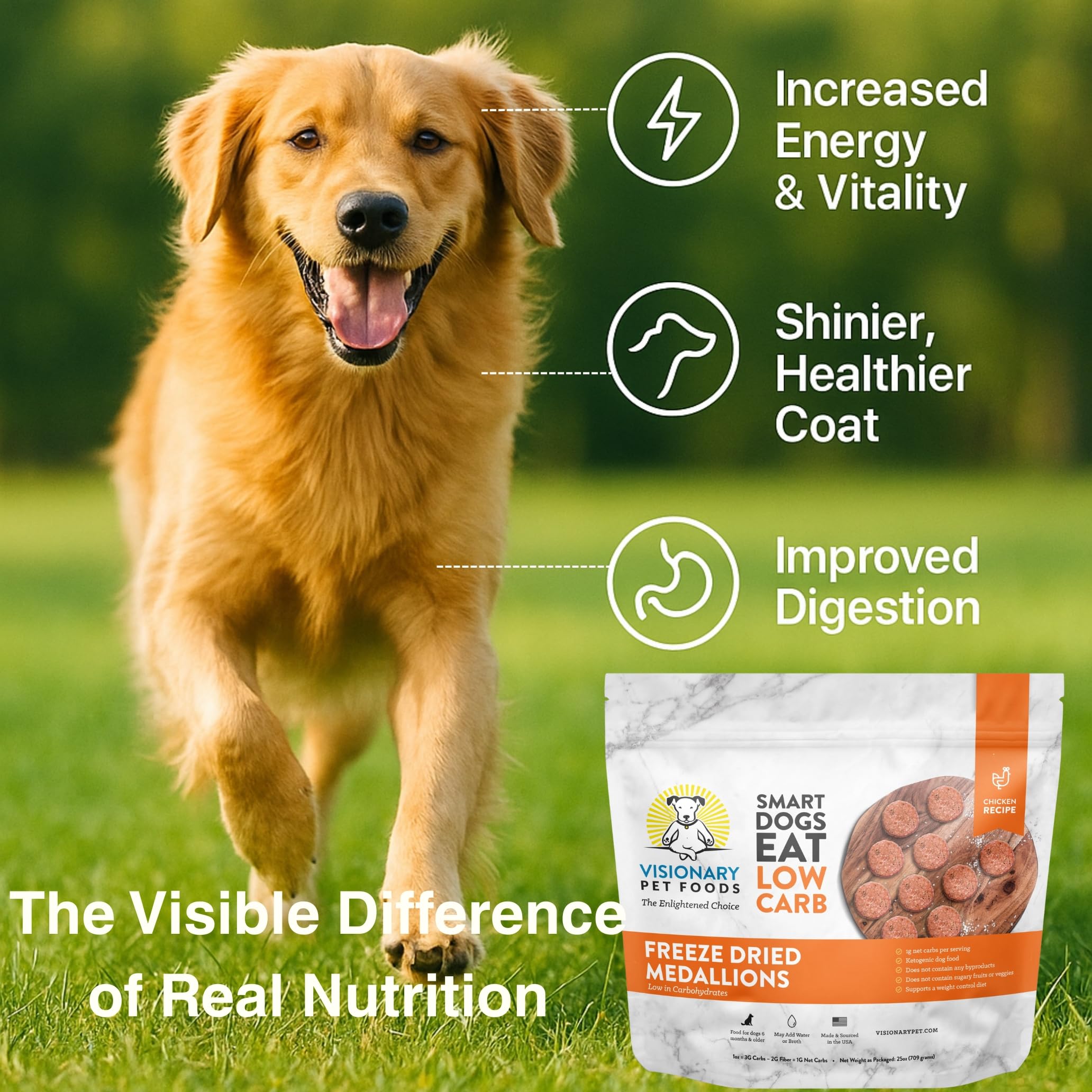 Freeze Dried Chicken Dog Food High Protein Grain Free Keto