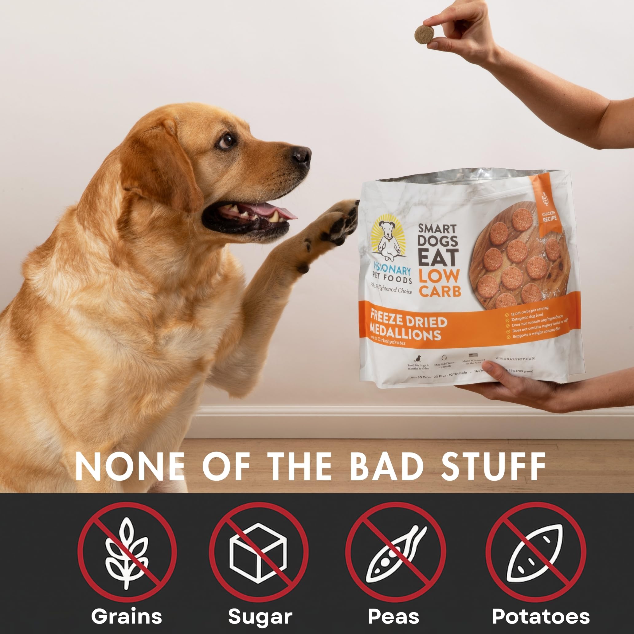 Freeze Dried Chicken Dog Food High Protein Grain Free Keto