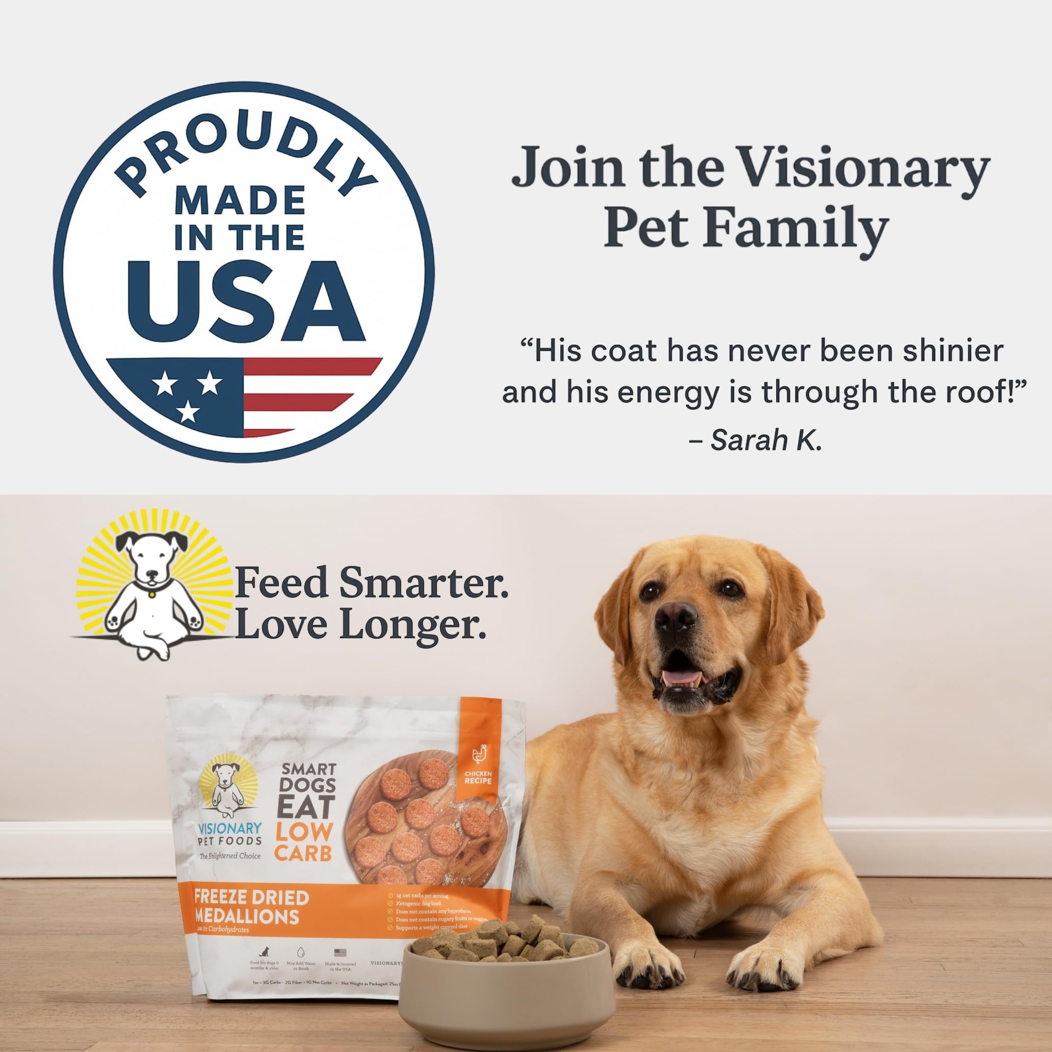 Freeze Dried Chicken Dog Food High Protein Grain Free Keto