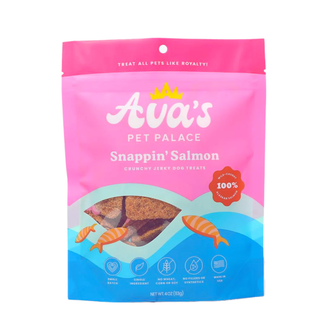 Pet Palace Crunchy Jerky Dog Treats - Snappin' Salmon Treats (4 oz)