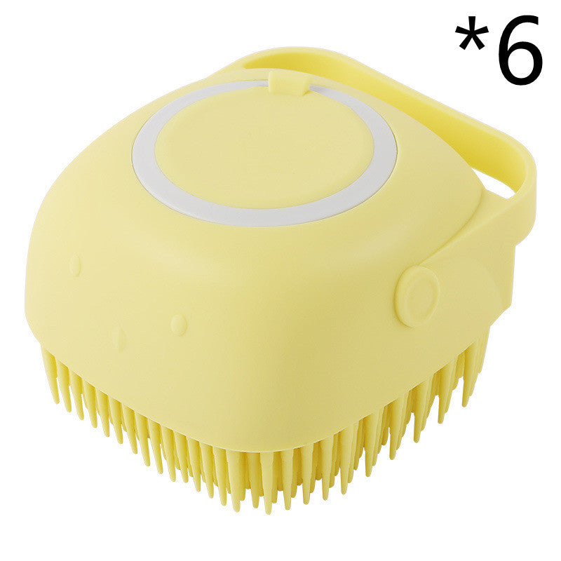 Silicone Dog Bath Massage Gloves Shampoo Dispensing Pet Grooming