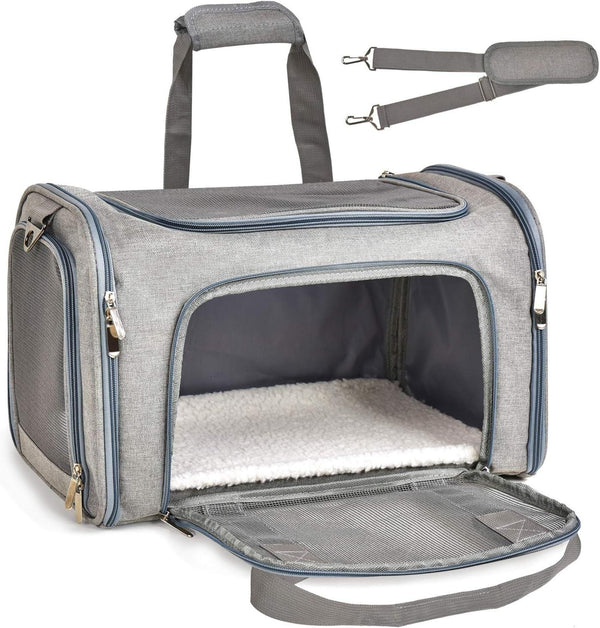 Soft Sided Collapsible Dog Cat Carrier for Pets Up