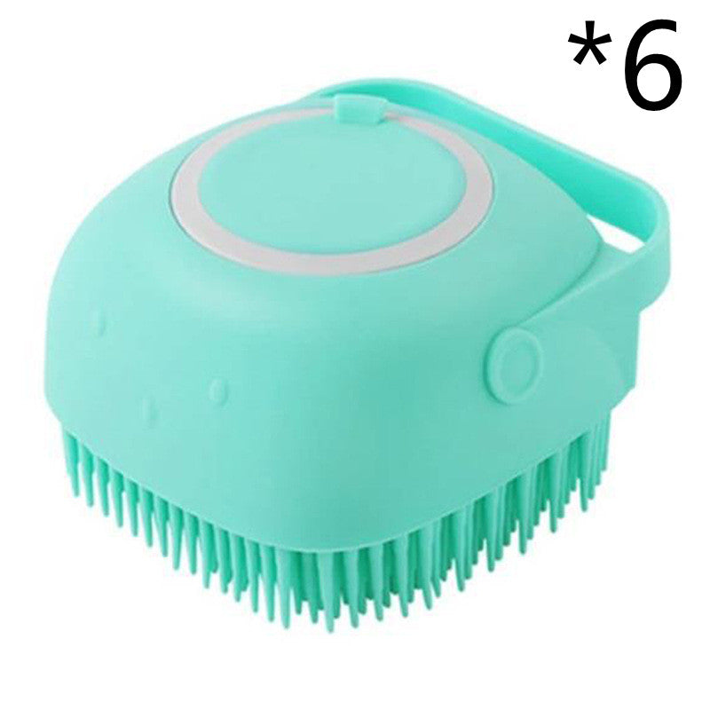 Silicone Dog Bath Massage Gloves Shampoo Dispensing Pet Grooming