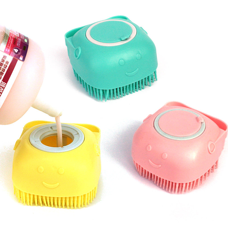 Silicone Dog Bath Massage Gloves Shampoo Dispensing Pet Grooming