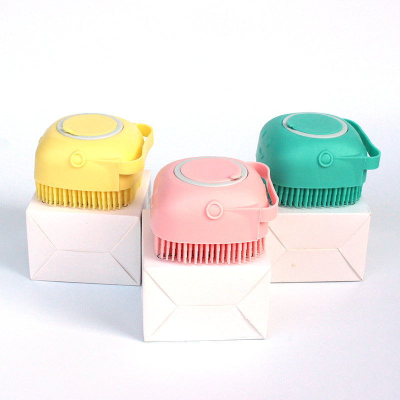 Silicone Dog Bath Massage Gloves Shampoo Dispensing Pet Grooming