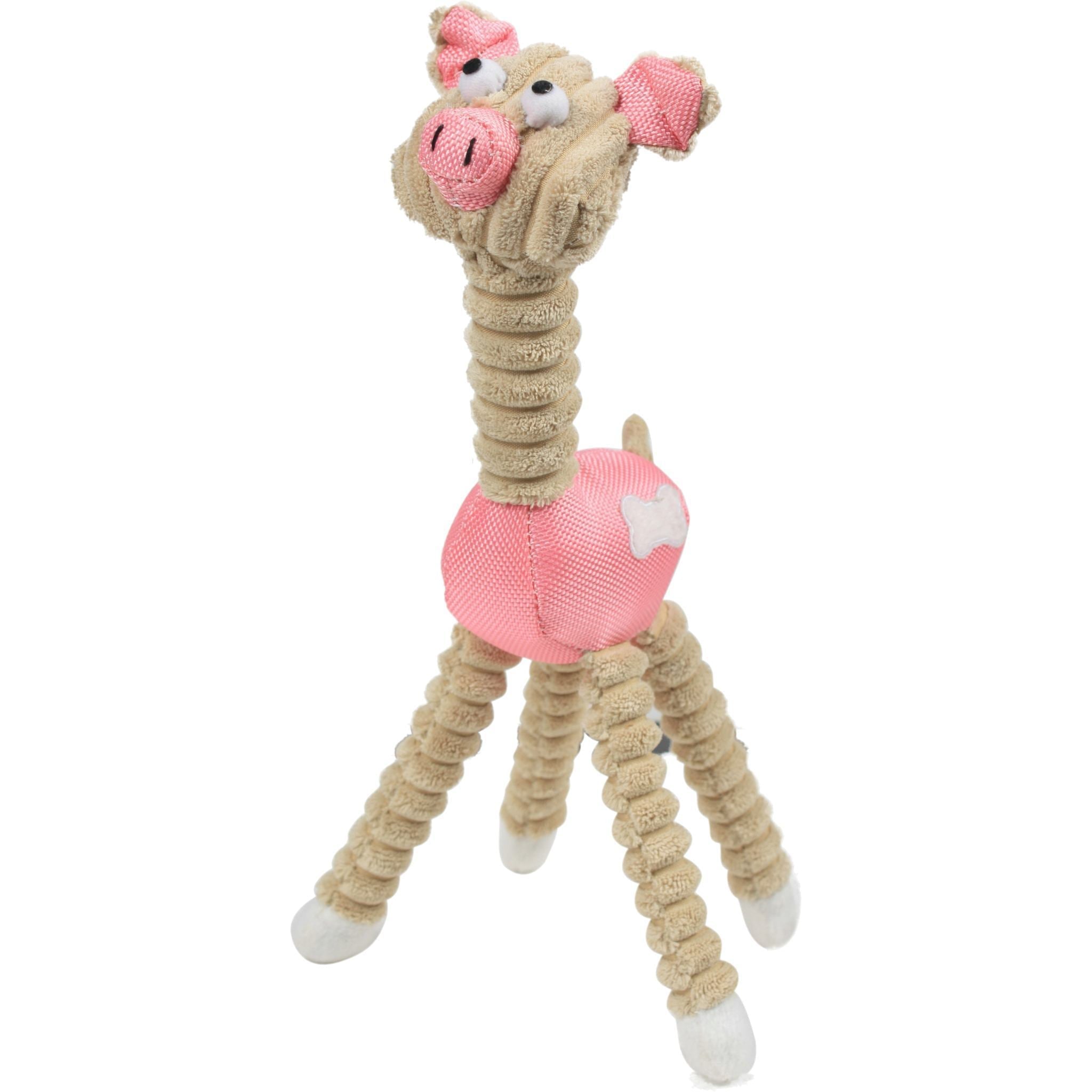 'Giraffe Cow' All Natural Recyclable Jute Rope and Squeak Chew Pet Dog Toy