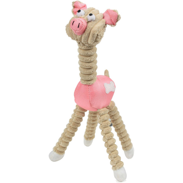'Giraffe Cow' All Natural Recyclable Jute Rope and Squeak Chew Pet Dog Toy