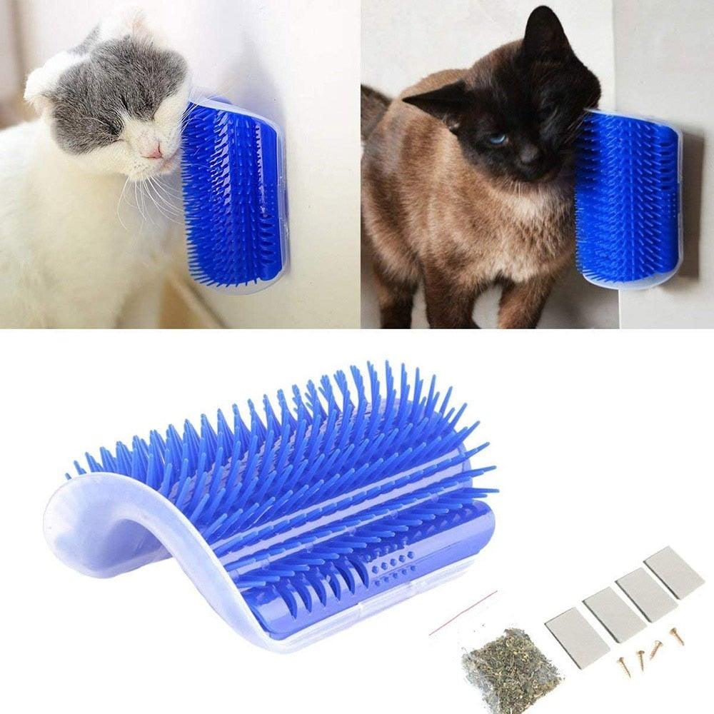 Self Groomer Cat Brush Wall Mounted Massager Interactive Cat Toy