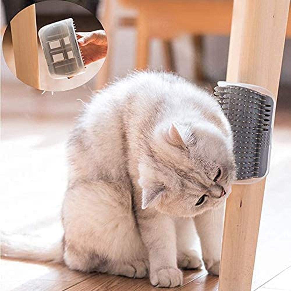 Self Groomer Cat Brush Wall Mounted Massager Interactive Cat Toy