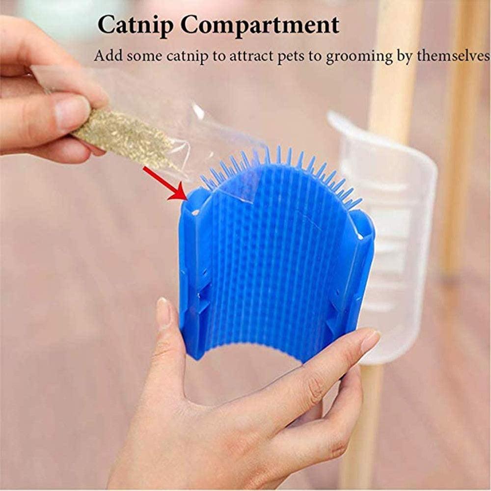 Self Groomer Cat Brush Wall Mounted Massager Interactive Cat Toy